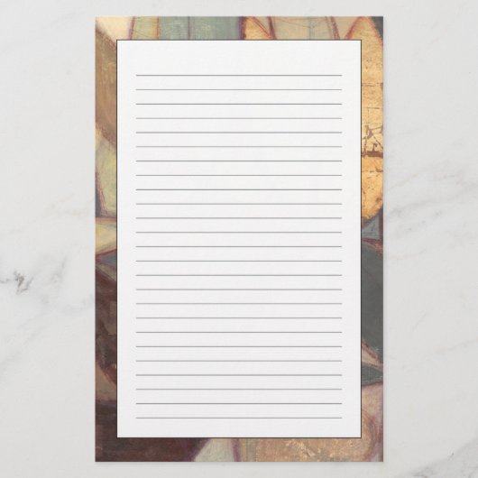 ノルマン人Wyattによる抽象的な花葉の絵画 便箋 (正面)