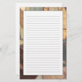 ノルマン人Wyattによる抽象的な花葉の絵画 便箋 (正面/裏面)