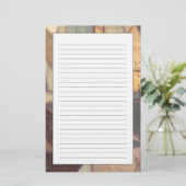 ノルマン人Wyattによる抽象的な花葉の絵画 便箋 (スタンド正面)