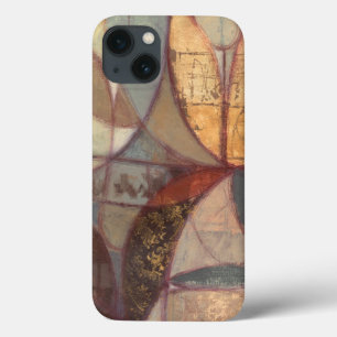 ノルマン人Wyattによる抽象的な花葉の絵画 iPhone 13ケース