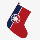 ノルマン州旗（オクラホマ州） ラージクリスマスストッキング (正面 (吊り時))