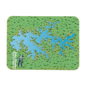 ノルマン湖サウスカロライナのレトロな地図 マグネット (横)