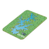 ノルマン湖サウスカロライナのレトロな地図 マグネット (左側)