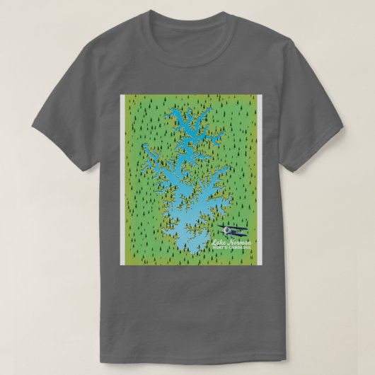 ノルマン湖南オリナのレトロマップ Tシャツ (デザイン正面)