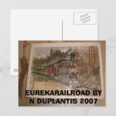 ノルマン・デュプランティスによるユーレカ鉄道 ポストカード (正面/裏面)