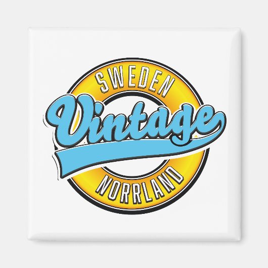 ノルランドスウェーデンヴィンテージスタイルロゴ マグネット (正面)