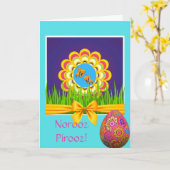 ノルーズピルーズペルシャの幸せな新年サブゼエッグ カード (黄色い花)