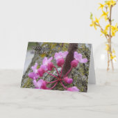 ノルーズ、レッドブド・ツリー開花、春写真 カード (黄色い花)