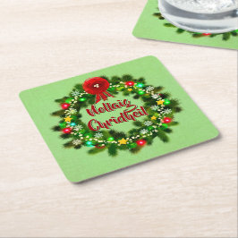 ノレイグチェリジルスコティッシュクリスマス スクエアペーパーコースター