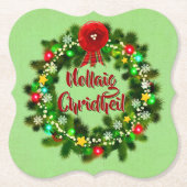 ノレイグチェリジルスコティッシュクリスマス ペーパーコースター (正面)