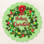 ノレイグチェリジルスコティッシュクリスマス ペーパーコースター (正面)