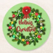 ノレイグチェリジルスコティッシュクリスマス ラウンドペーパーコースター (正面)