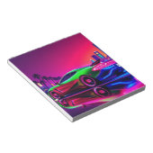 ノレパッドネオンレーサー – 80sレトロ – 未来的スポーツ ノートパッド (アングル)