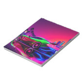 ノレパッドネオンレーサー – 80sレトロ – 未来的スポーツ ノートパッド (回転)