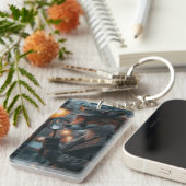 ノワールで狡猾なキツネの探偵 キーホルダー (正面右)