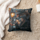 ノワールで狡猾なキツネの探偵 クッション (ブランケット)