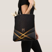 ノワールと金ゴールド抽象芸術壁紙トートバッグ トートバッグ (クローズアップ)