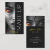 ノワールのエレガンス:洗練されたメイクアップアーティスト 名刺 (正面/裏面)