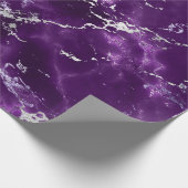 ノワール紫シルバーブラック大理石光沢のあるガラス ラッピングペーパー (角)