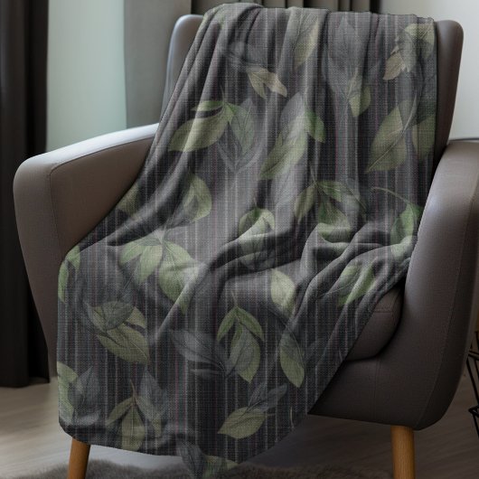 ノワール織離れ織製ストライプ品 フリースブランケット