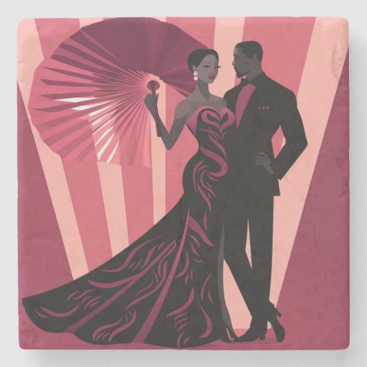 ノワール・エレガンス・レッド#1 ストーンコースター (正面)