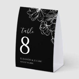 ノワール ミニマリスト ブラック＆ホワイト ボタニカル テーブルテントサイン