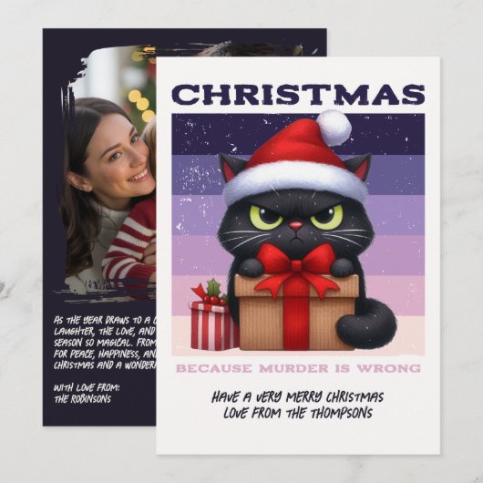 ノワール・リュクス おかしい猫 レトロ クリスマス 写真 (正面/裏面)