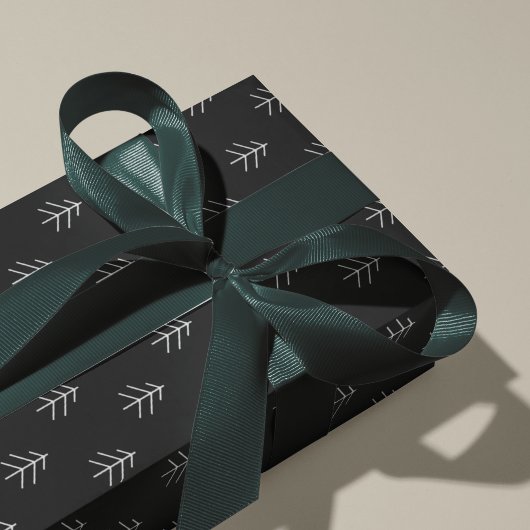 ノワール |木のモダンパターン ラッピングペーパー