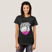ノンセクシャル プライド ハート フラッグ Tシャツ (正面フル)