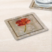 ノンナのカリフォルニアポピー スクエアペーパーコースター (アングル)