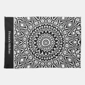 ノンナのキッチンモノクロ曼荼羅の模様 キッチンタオル (横)