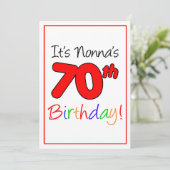 ノンナの70歳の節目の誕生日パーティーお祝い 招待状 (スタンド正面)