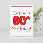 ノンナの80歳の節目の誕生日パーティーお祝い 招待状 (スタンド正面)