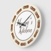 ノンナズキッチンイタリアンベーカリーカノリペストリー ラージ壁時計 (傾斜)