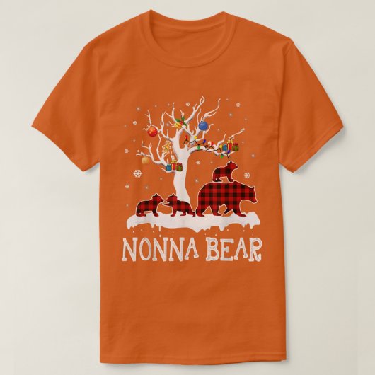 ノンナベアークリスマスパジャマレッドプリドバッファローファミ Tシャツ (デザイン正面)