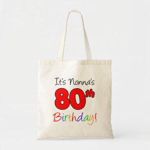 ノンナ80番誕生日おもしろいとトートバカラフルッグ トートバッグ
