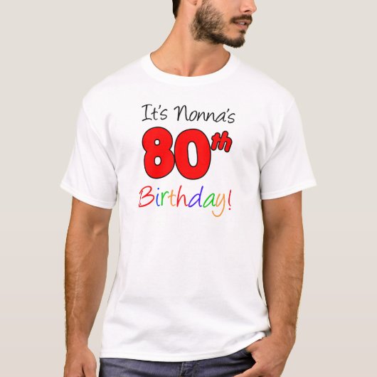 ノンナ80誕生日大人 Tシャツ (正面)