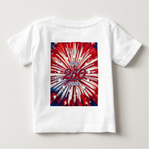 ノンノのリトルファイアクラッカー!USA 250 花火 ベビーTシャツ