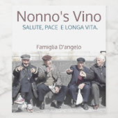 ノンノのヴィーノサリュートペースe longa vitaワインラベル ワインラベル (シングルラベル)