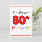 ノンノの80歳の節目の誕生日パーティーお祝い 招待状 (スタンド正面)