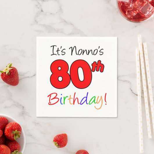 ノンノの80誕生日ナプキンスだ スタンダードカクテルナプキン (インサイチュ)