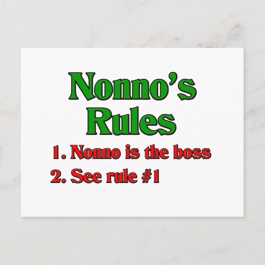 ノンノイタリアンのルール ポストカード (正面)