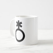 ノンバイナリーのジェンダーシンボル コーヒーマグカップ (正面左)