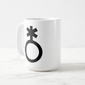 ノンバイナリーのジェンダーシンボル コーヒーマグカップ (正面左)