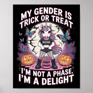 ノンバイナリーのハロウィン ユニコーン 代名詞は一時的なものではない ポスター