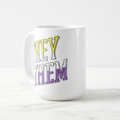 ノンバイナリーカラーのThey Them コーヒーマグカップ (正面左)