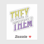 ノンバイナリーカラーのThey Them シール (シート)