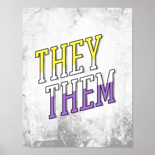 ノンバイナリーカラーのThey Them ポスター (正面)