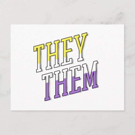 ノンバイナリーカラーのThey Them ポストカード (正面)