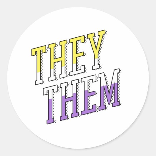 ノンバイナリーカラーのThey Them ラウンドシール (正面)